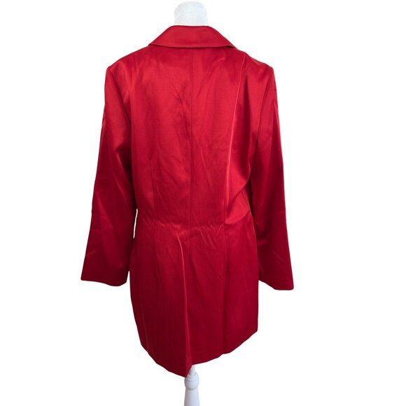 H&M Red Satin Double-Breasted Blazer Dress – Size Medium – NWT - Picture 6 of 9